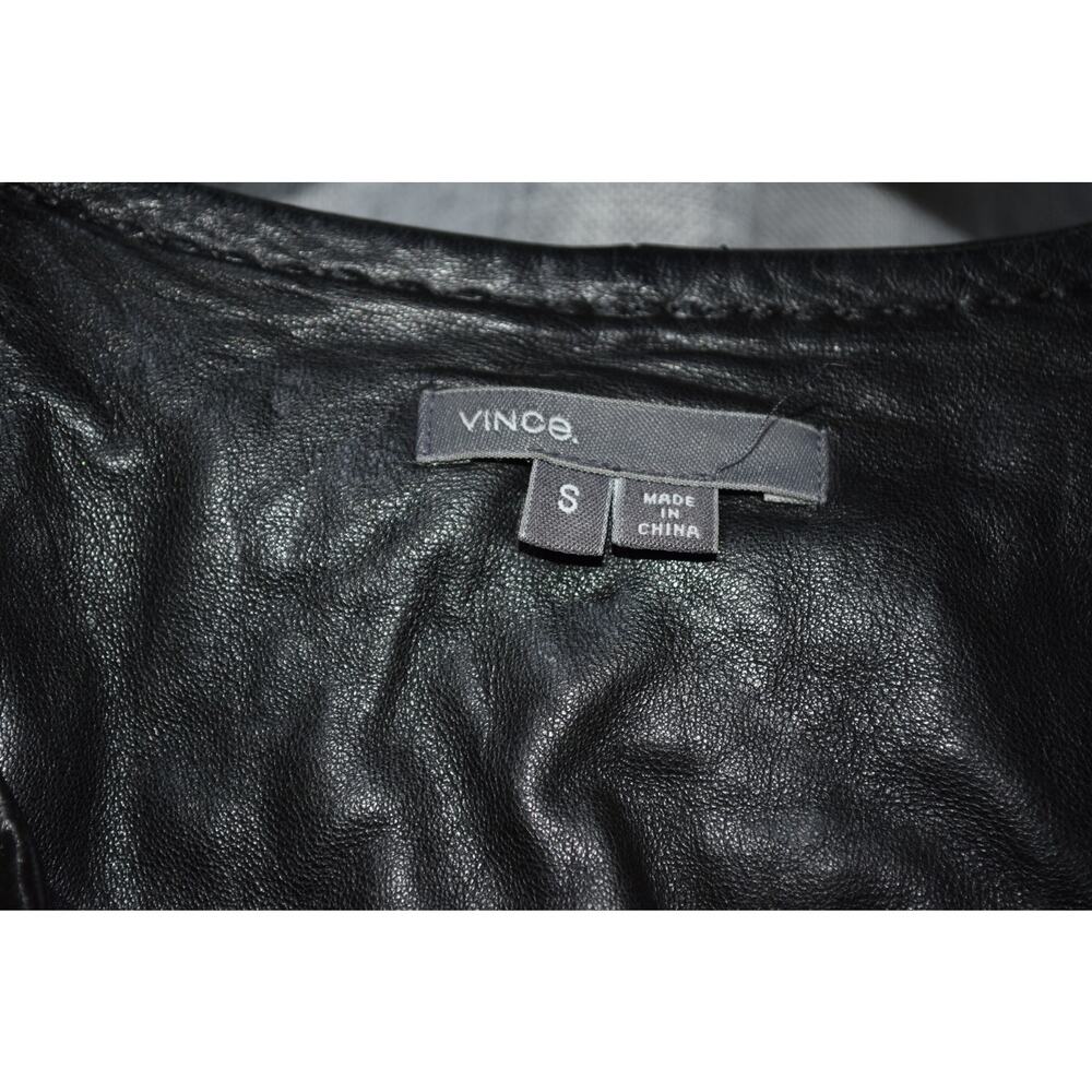Vince 100% Leather Black Moto Jacket S - Picture 3 of 4